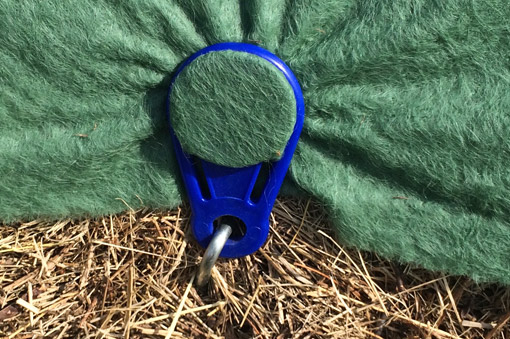 Securing the straw bale cover in one spot